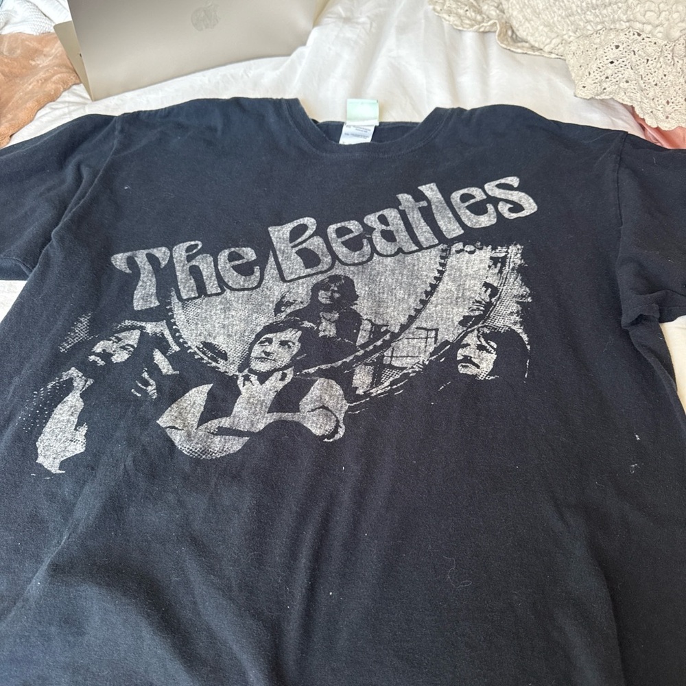 The Beatles Black Kids Graphic Tee with White Print